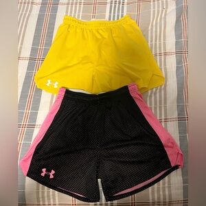 Under Armour Athletic Shorts Women’s loose fit Heat Gear 2 pairs Small